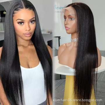 Best Virgin Brazilian Human Hair Wig 150% Density 30 Inch 13X4 Swiss Lace Wigs Straight Lace Front Wig